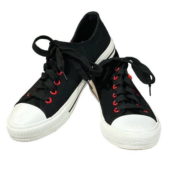 Shelaidon Lace Up Red Lips Zipper On The Side Shoes Size 39 (8) - Picture 2 of 7